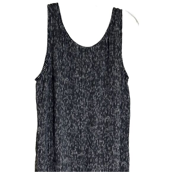 Eileen Fisher System, “Elemental” Crinkle Silk Printed Dress, Size L Black White - Picture 8 of 11